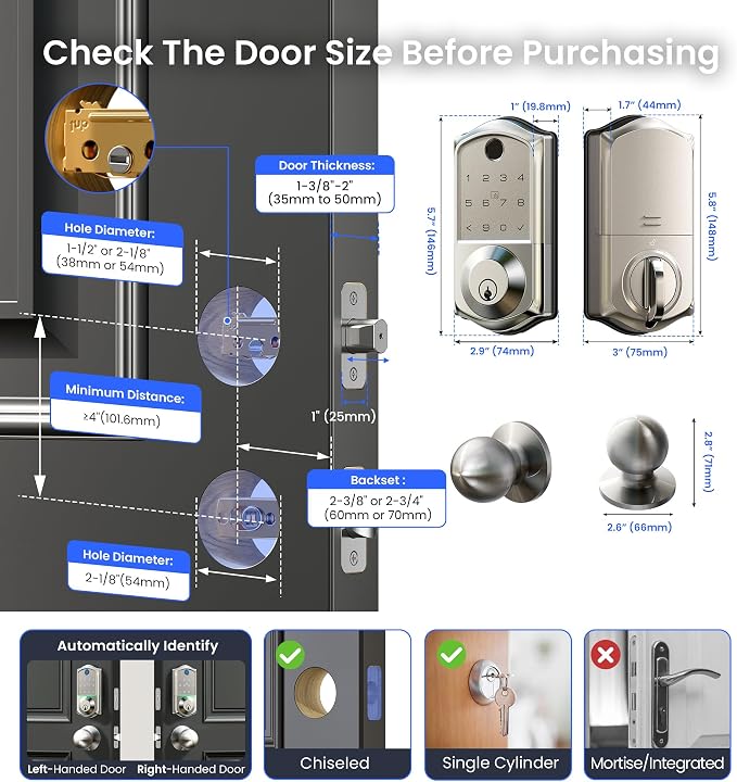 Veise VE017-K Fingerprint Smart Lock - Image 8