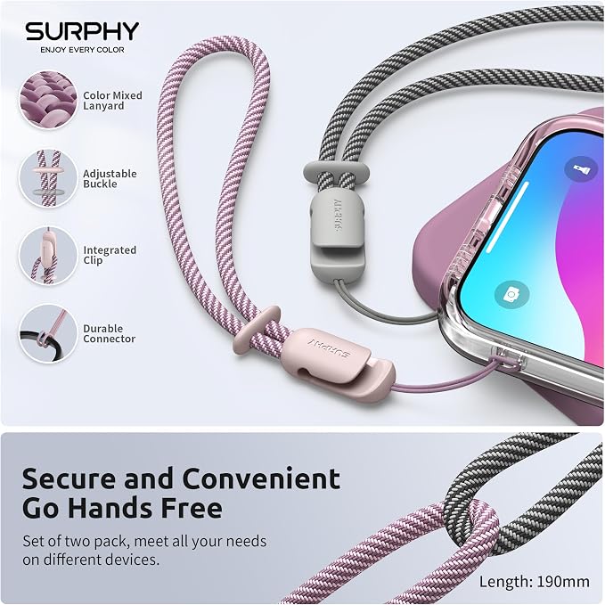 SURPHY 2 Pack Phone Lanyard for Cellphone Case, Phone Wrist Strap for Case - Image 7