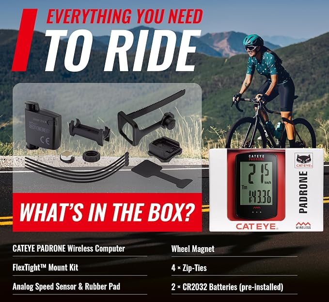CATEYE Padrone Wireless Bike Computer – Oversized Display Cyclocomputer - Image 11