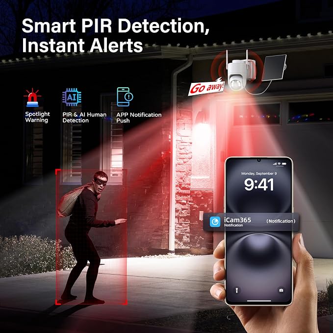Security Camera Wireless Outdoor: Solar Camera Outdoor/Home/Dome, 360° Live View - Image 7
