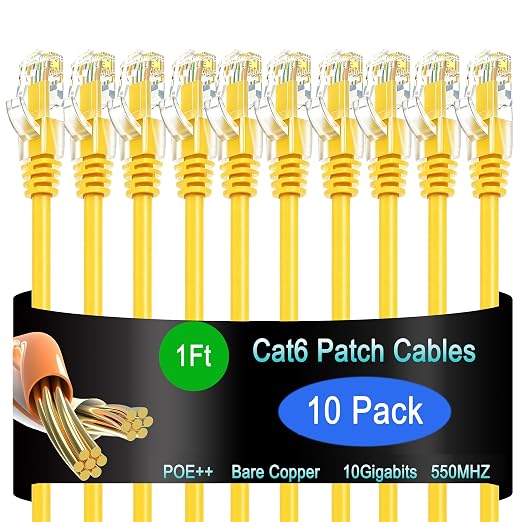 Cat6 Ethernet Patch Cable 1 ft, Cat6 Patch Cable by Lysymixs
