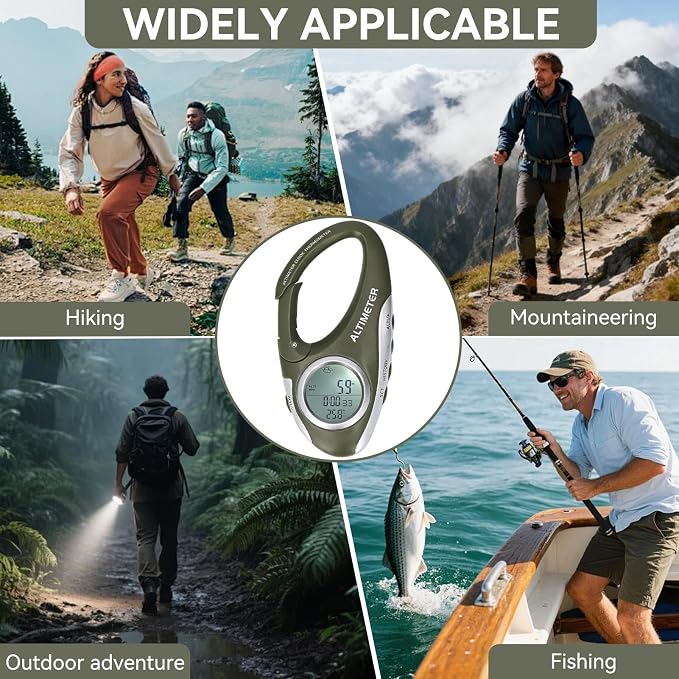 HERCHR Digital Altimeter, Hiking Thermometer Portable Compass - Image 6