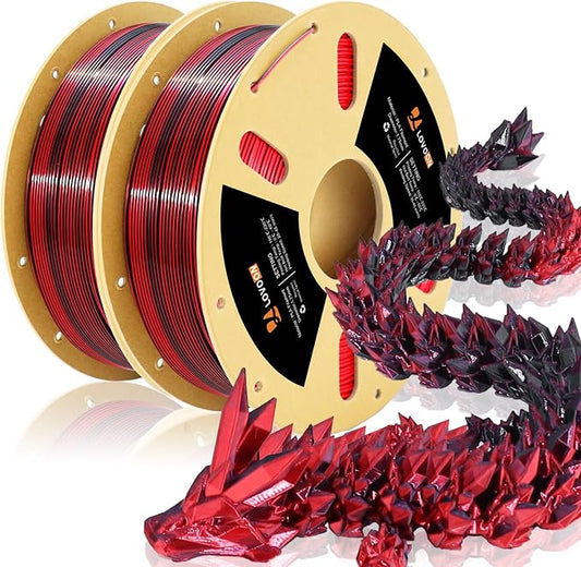 LOVOON PLA 3D Printer Filament Silk Bundle 2KG, PLA Filament 1.75mm Shiny Dual by LOVOON