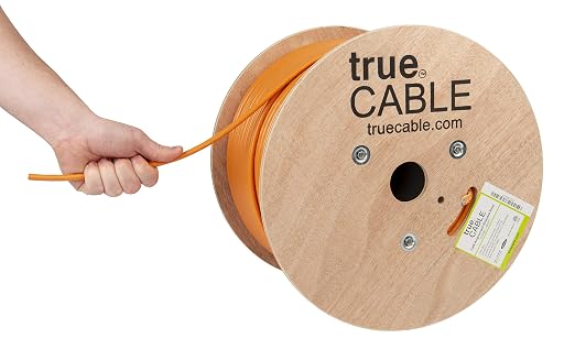 TRUE CABLE Cat6A Shielded Riser Bulk Ethernet Cable, 23AWG Solid Bare Copper by trueCABLE