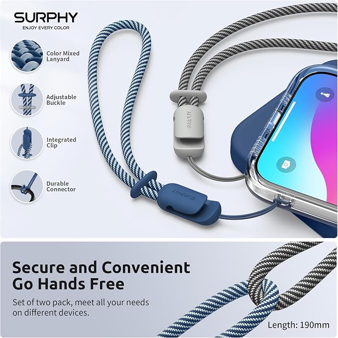 SURPHY 2 Pack Phone Lanyard for Cellphone Case, Phone Wrist Strap for Case - Image 4