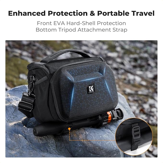 K&F CONCEPT Hardshell Camera Bag, Crossbody Camera Sling Bag - Image 4