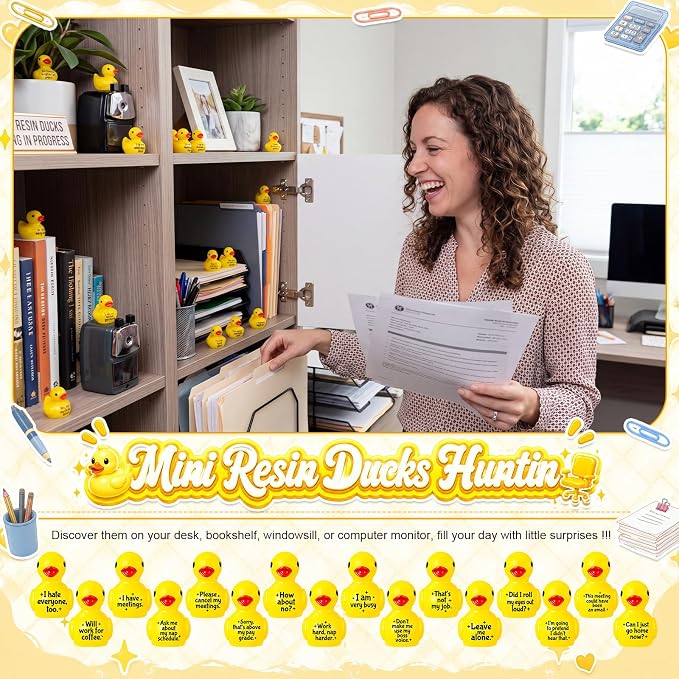 Skylety 32 Pcs Funny Office Supplies Mini Resin Ducks - Image 5