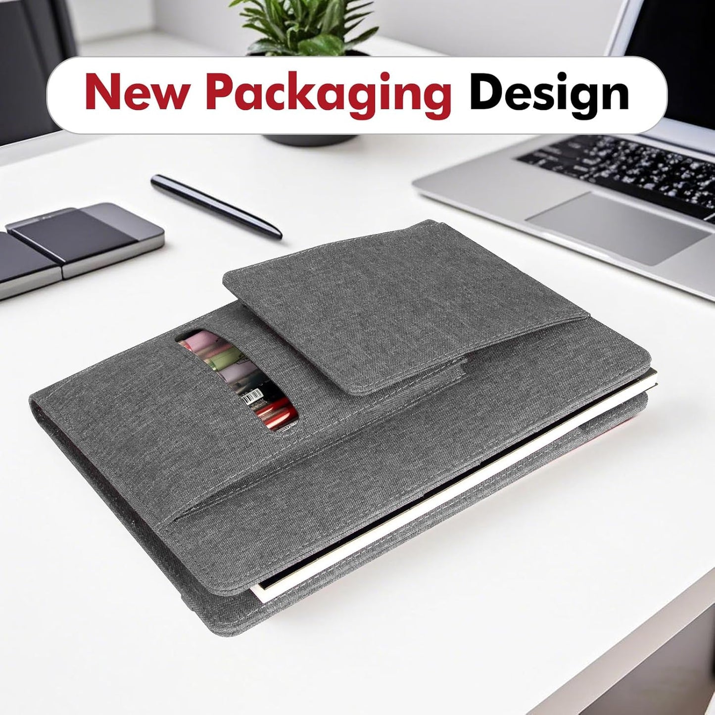 Journal Cover for Rocketbook Flip | Executive Size 6"x8.8" Fits A5, 6"x9" Steno Pad/Notebook & Top Spiral Notepad | Waterproof Protective Case with Pen Loop Holder & File Storage (Gray)