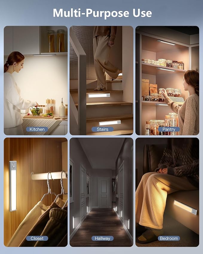 OTWKAY 10.5inch Under Cabinet Lighting, Rechargeable Closet Light - Image 8