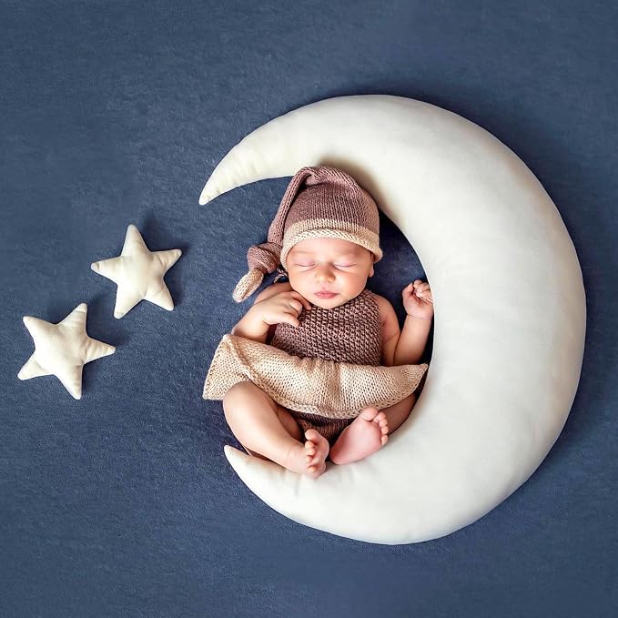 IGMaryBox Baby Moon Star Pillow Newborn Posing Pillow Newborn Photography - Image 5
