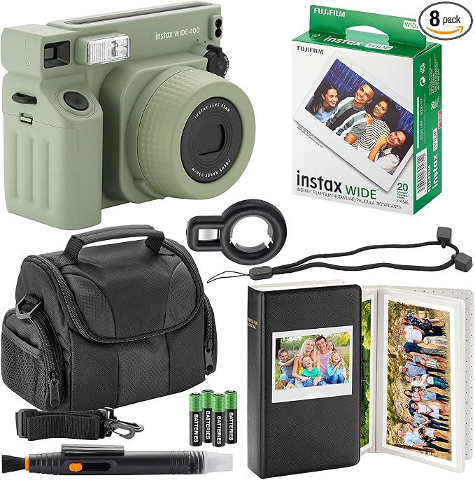 Fujifilm Instax Wide 400 Instant Camera + Camera Case + 4 AA Batteries + Photo by FUJIFILM