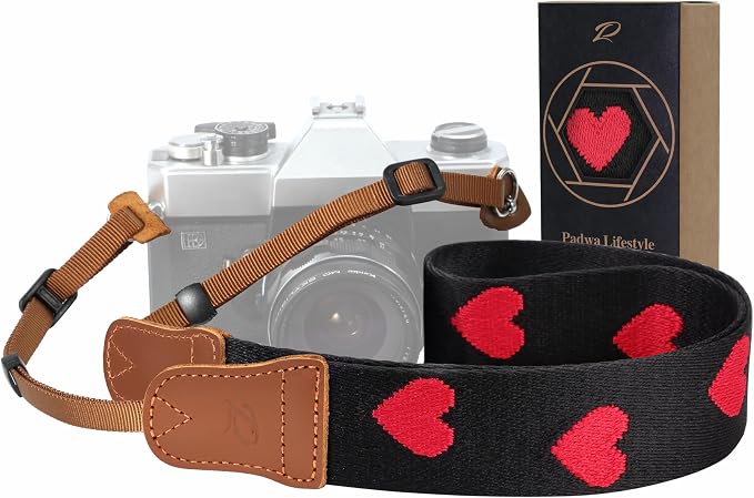 Padwa Lifestyle Red Hearts Camera Strap by PadwaLifestyleCameraStrap