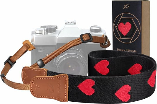 Padwa Lifestyle Red Hearts Camera Strap by PadwaLifestyleCameraStrap