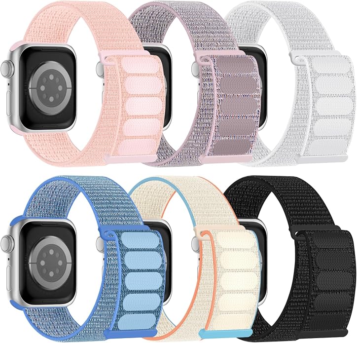 6 Pack Sport Nylon Loop Band Compatible by Honeystraper