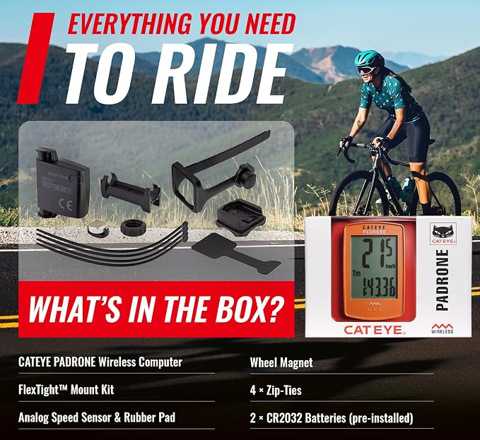 CATEYE Padrone Wireless Bike Computer – Oversized Display Cyclocomputer - Image 9