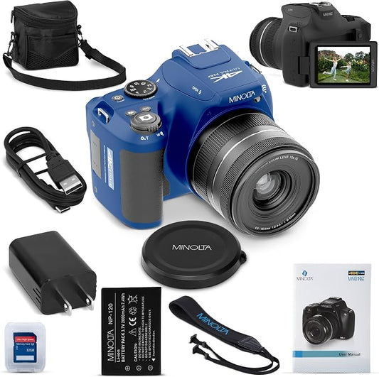 Minolta 64MP Digital Camera – 10x Optical Zoom, 4K Ultra HD Video, Macro by Minolta