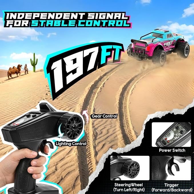 Remote Control Car, 2WD Off-Road RC Cars, 20 KM/H All-Terrain Rc Truck - Image 6