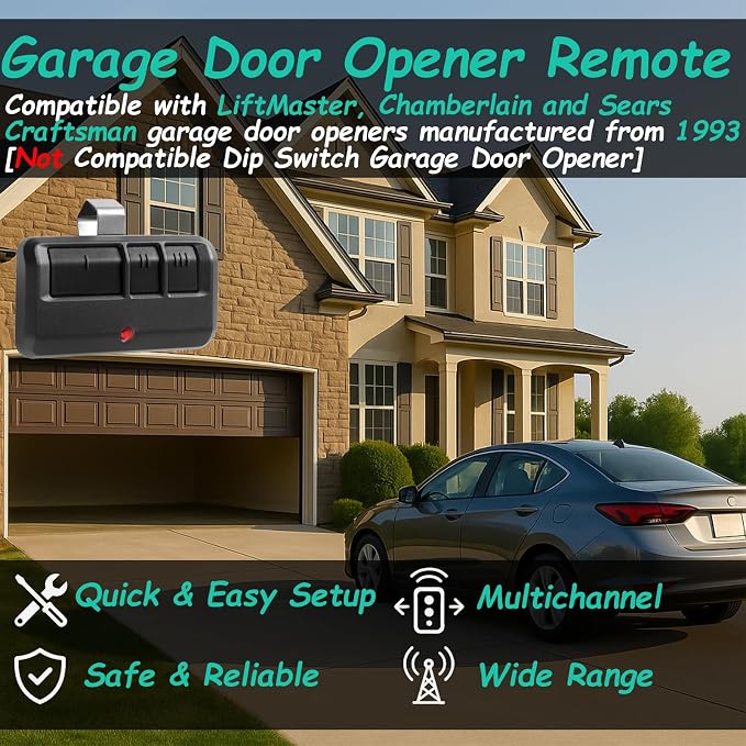 2 Replacement Garage Door Opener Remote, Compatible - Image 2