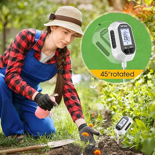 YAMRON 4-in-1 Soil Moisture Meter, Digital Plant Temperature/Soil Moisture Test - Image 6