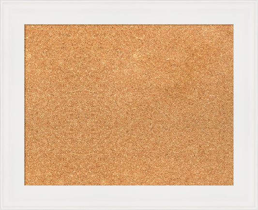 Amanti Art Natural Cork Board for Wall, 17x21 Vision Board with White Frame, Small Corkboard Office Decor for Home Organization, Casual Corkboard Pinboard to Display Items for Home Organization in