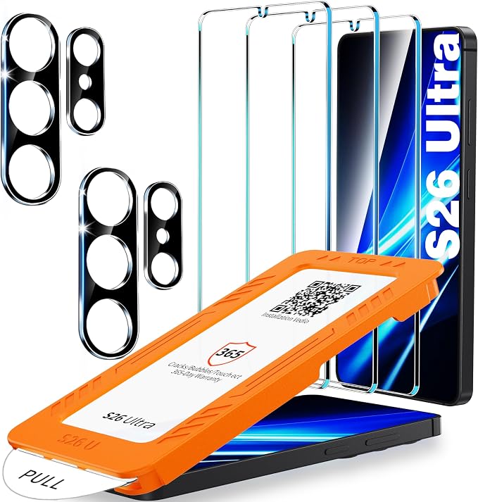 letosan 3 Pack for Samsung Galaxy S26 Ultra Screen Protector Tempered Glass + 2 by letosan