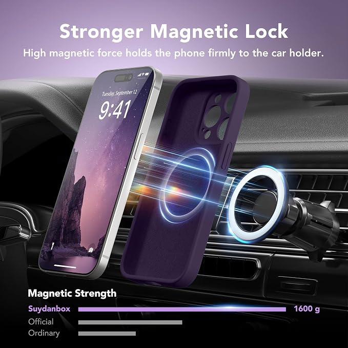 Magnetic for iPhone 13 Pro Case, Silicone Shockproof Protective Phone Case for - Image 3