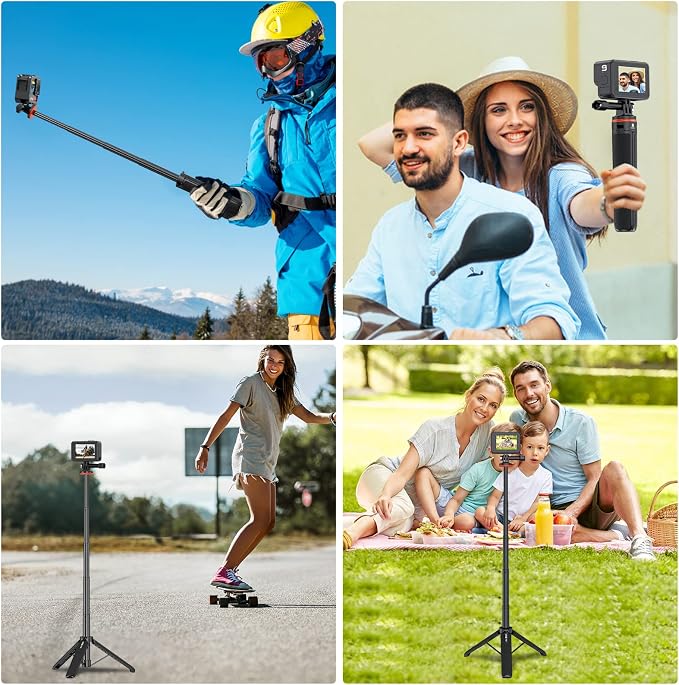 VRIG 20.1" Mini Extendable Gopro Tripod, Portable Selfie Stick Tripod - Image 6