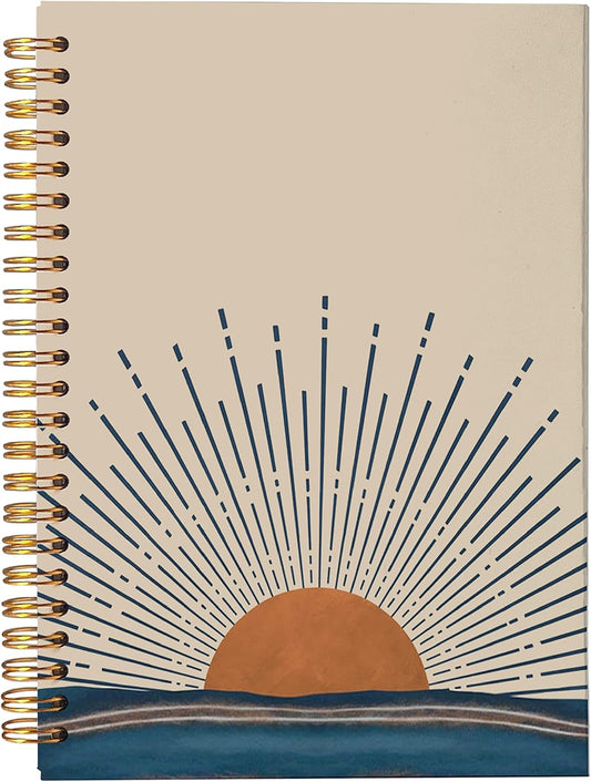 VNWEK Boho Notebook,Hardcover Spiral Notebooks 5.5×8.3 Inch,Aesthetic Notebook,Boho JournalGifts For Woman Man