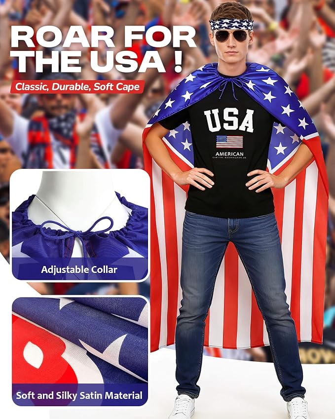 250 Year Wearable American Flag Cape Costume Set 250th Anniversary Merchandise - Image 2