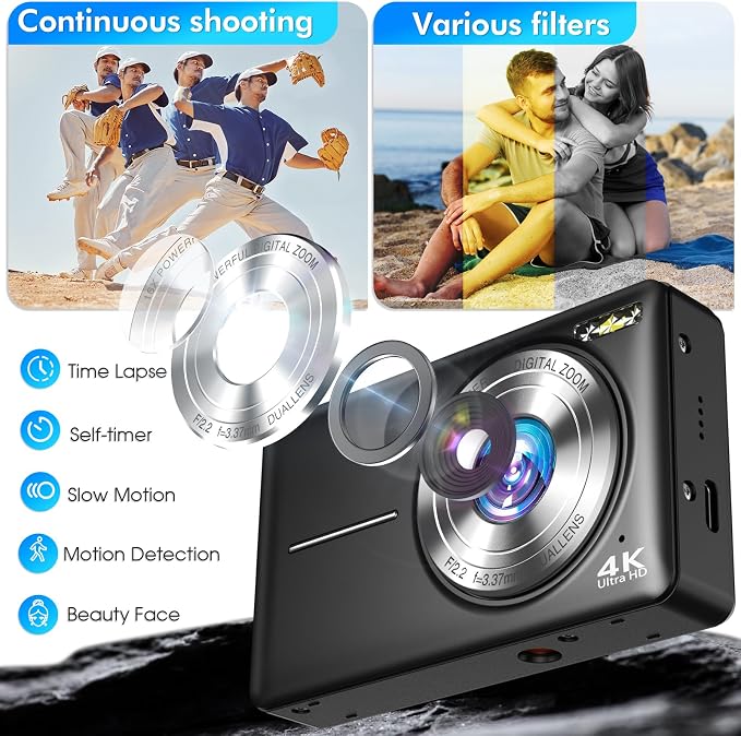 4K Digital Camera, 64MP Autofocus Vlogging Camera - Image 6