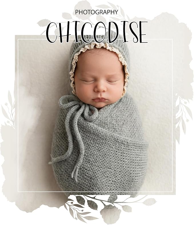 Newborn Photography Props Wraps & Ruffle Edge Bonnet - Image 2
