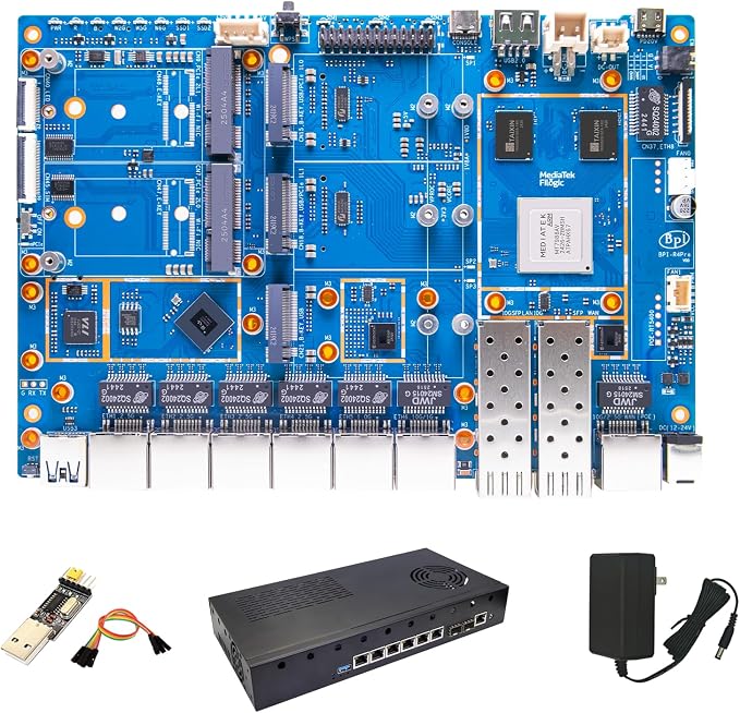 youyeetoo BPI-R4 Pro 8X/4E WiFi 7 Router Board, 8GB DDR4 MT7988A Cortex-A73 by youyeetoo