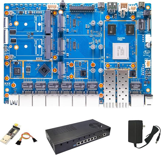 youyeetoo BPI-R4 Pro 8X/4E WiFi 7 Router Board, 8GB DDR4 MT7988A Cortex-A73 by youyeetoo
