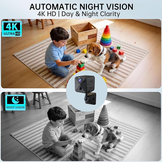 aidowocam 2026 Upgraded 4K HD Mini Security Camera, Wireless WiFi Indoor Nanny - Image 6
