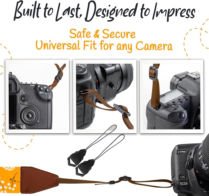 Art Tribute Camera Strap, Vintage Embroidered Neck Shoulder & Crossbody Camera - Image 7