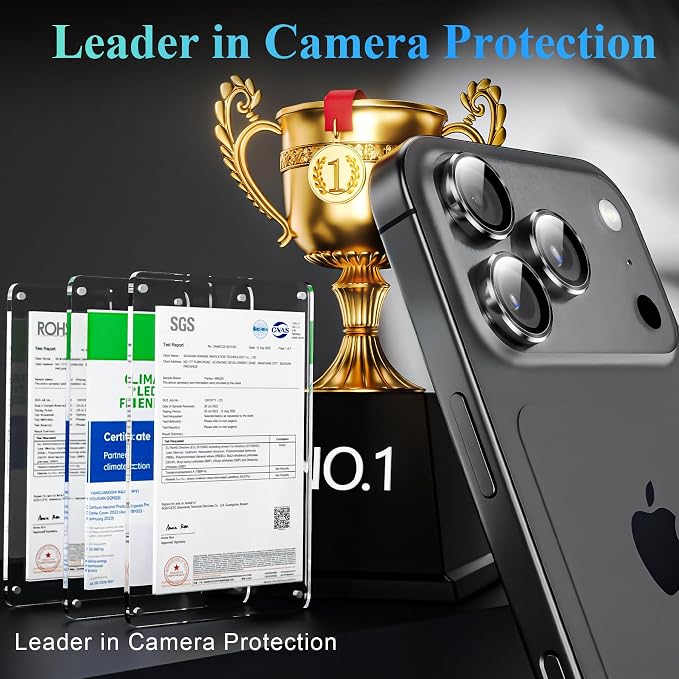 YWXTW Camera Lens Protector for iPhone 17 Pro/iPhone 17 Pro Max, Tempered Glass - Image 2