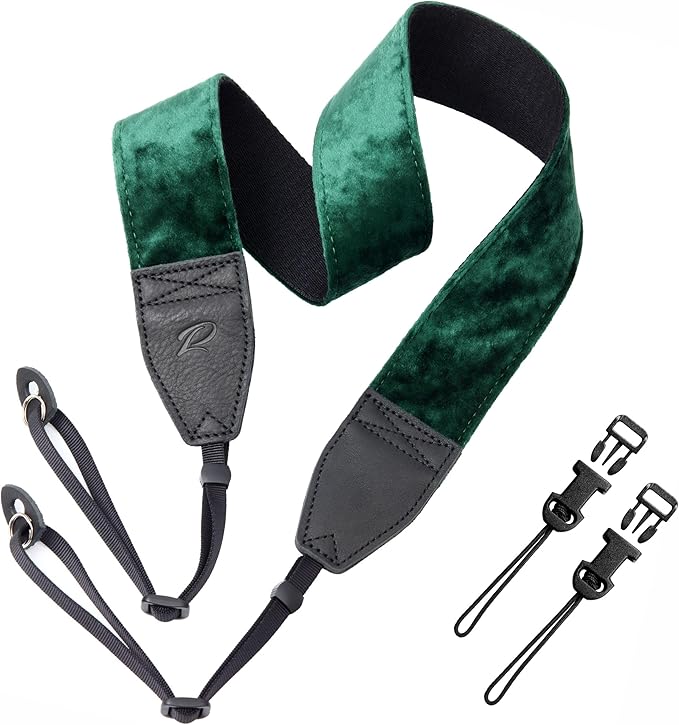 Padwa Lifestyle Green Velvet Camera Strap by PadwaLifestyleCameraStrap
