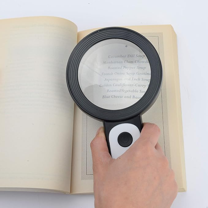 JMH Magnifying Glass with Light, Handheld Large Magnifying Glass 18LED Cold and - Image 8