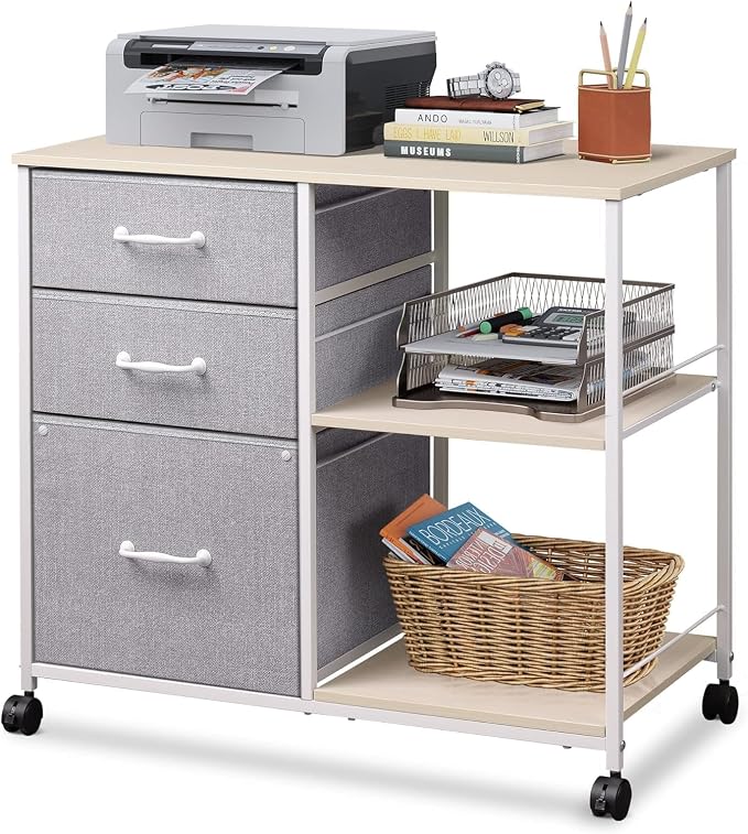 DEVAISE 3 Drawer Mobile File Cabinet, Rolling Printer Stand by DEVAISE