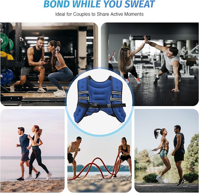 ZELUS Weighted Vest, 6lb/8lb/12lb/16lb/20lb/25lb/30lb Weight Vest - Image 4
