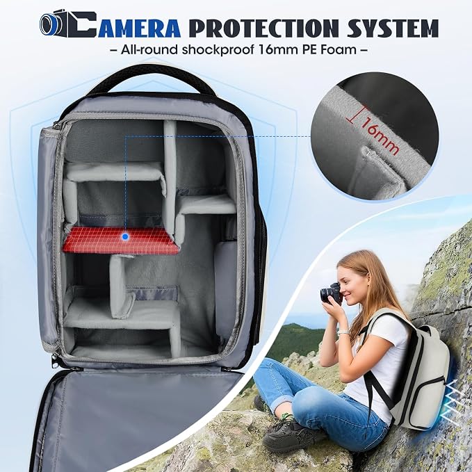 Camera Backpack Camera Bag for Photographers DSLR SLR Mirrorless Camera Cases - Image 4