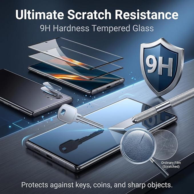 2 Pack Galaxy Note 10 Plus Screen Protector, HD Clear Tempered Glass, 2 Pack - Image 4
