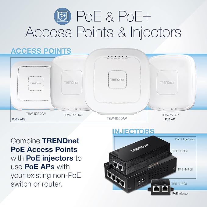 TRENDnet AC1750 Dual Band PoE Access Point, TEW-825DAP, 1300Mbps WiFi-AC+ - Image 3