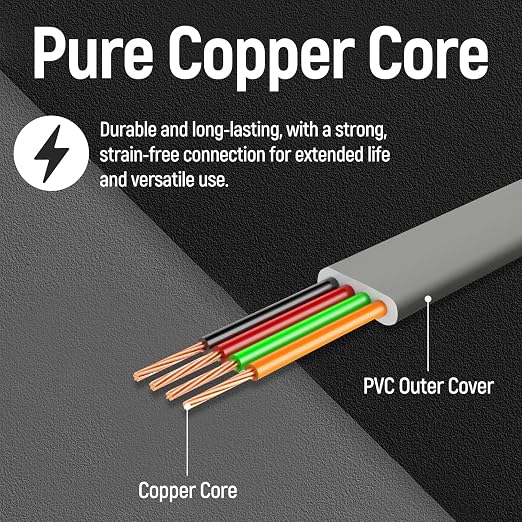 Uvital Phone Extension Cord 33 Ft, Telephone Cable - Image 3