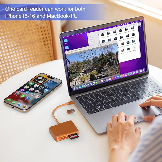 SD Card Reader, 4 in 1 USB C to SD/TF/CF/MS Card Reader - Image 6