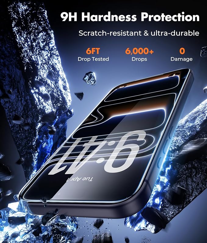UNBREAKcable iPhone 17 Pro Max Screen Protector 3-Pack, Upgraded Dual-Tempered - Image 3
