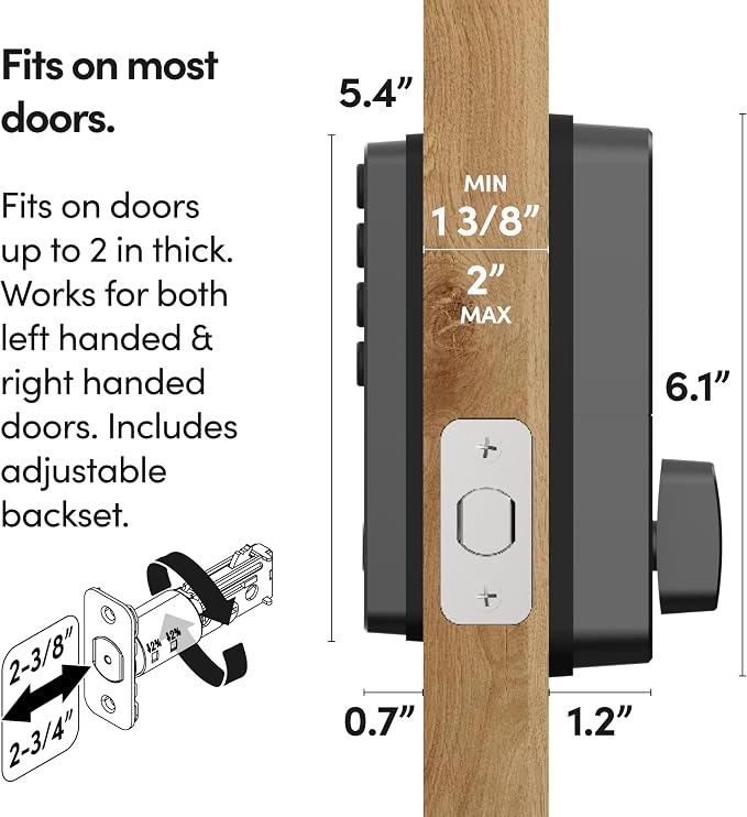 igloohome Deadbolt Go Smart Lock w/Fingerprint, Digital Keys, Remote PIN Codes - Image 6