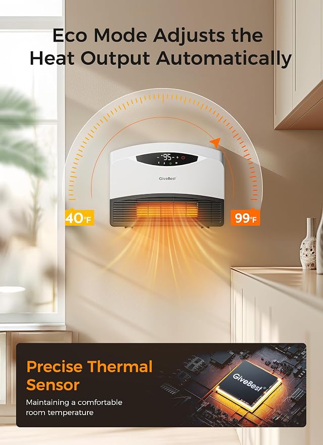 GiveBest Smart Wall Heater, 1500W Electric PTC Space Heaters - Image 5