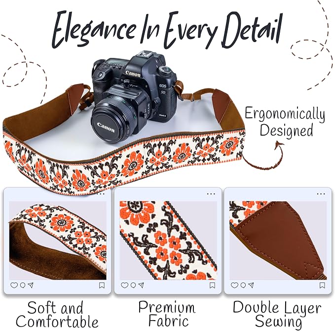 Camera Strap for All DSLR and Mirrorless Camera Including Binoculars. Neck - Image 3