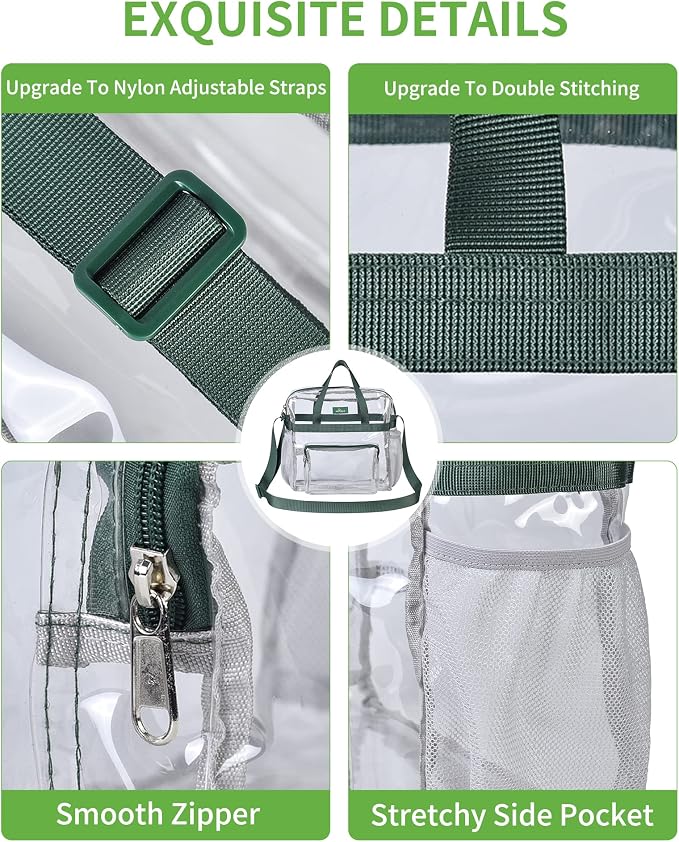 MAY TREE Clear Bag for Stadium Events 12×6×12 Clear Tote Lunch Bag - Image 3
